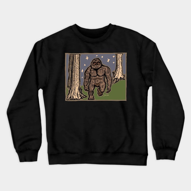 Strolling Sasquatch Crewneck Sweatshirt by JSnipe